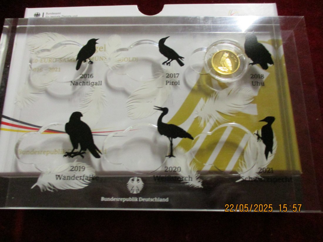  Anlagegold 20 Euro 2018 Heimische Vögel Uhu Metall: 999,9er Gold Gewicht: 3,89g   