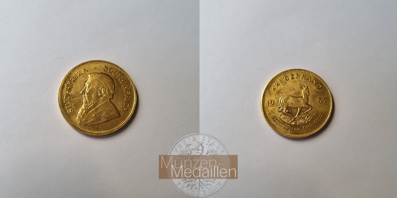 Süd Afrika MM-Frankfurt Feingold: 31,1g 1oz Krügerrand 1967 