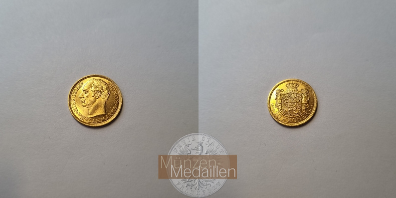 Dänemark, Frederik VIII. (1906-1912) MM-Frankfurt Feingold: 4,03g 10 Kroner 1909 VBP 