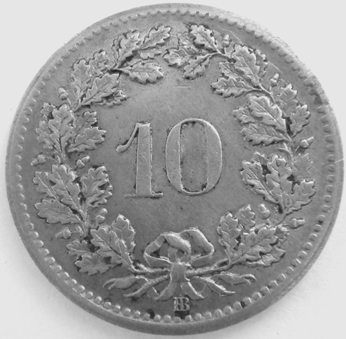  Schweiz 10 Rappen 1850 BB   
