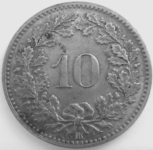  Schweiz 10 Rappen 1851 BB   