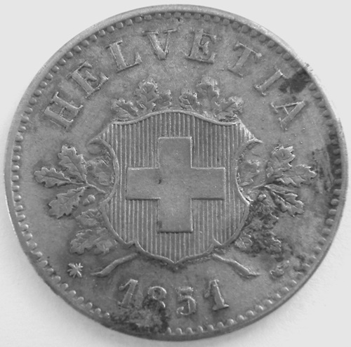  Schweiz 10 Rappen 1851 BB   