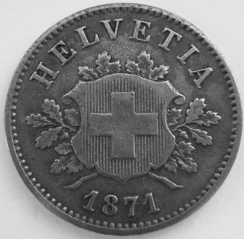  Schweiz 10 Rappen 1871 B   