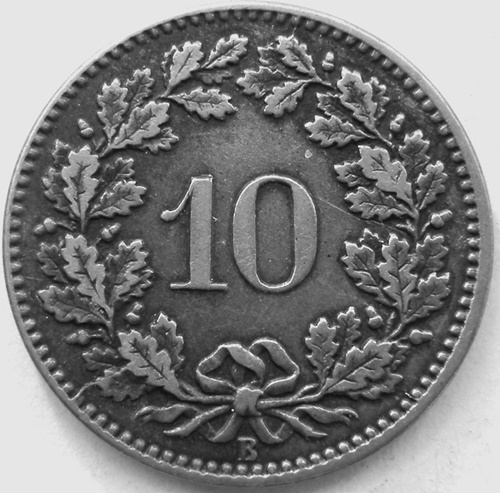  Schweiz 10 Rappen 1873 B   