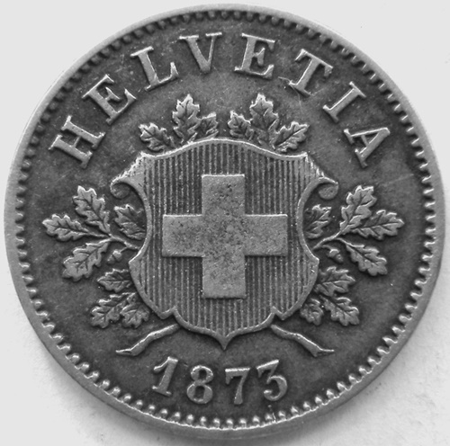  Schweiz 10 Rappen 1873 B   