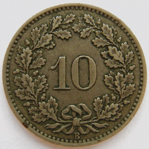  Schweiz 10 Rappen 1876 B   
