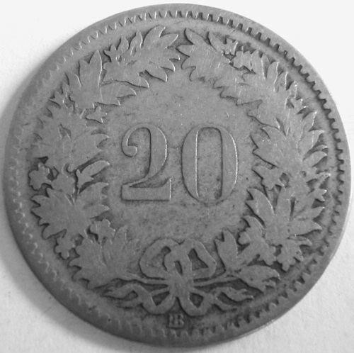  Schweiz 20 Rappen 1850 BB   