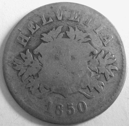  Schweiz 20 Rappen 1850 BB   