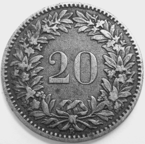  Schweiz 20 Rappen 1858 B   