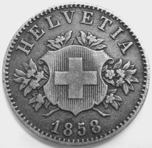  Schweiz 20 Rappen 1858 B   