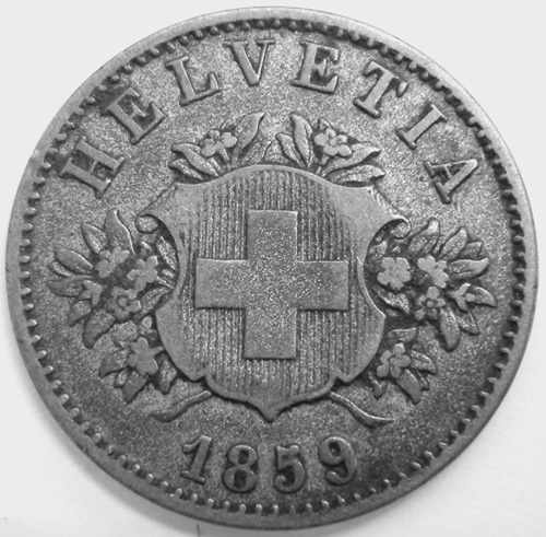  Schweiz 20 Rappen 1859 B   