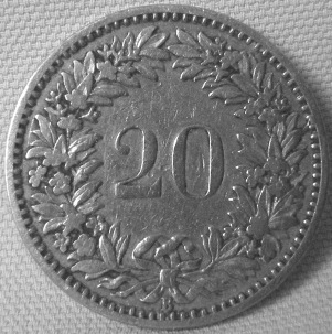  Schweiz 20 Rappen 1881 B   