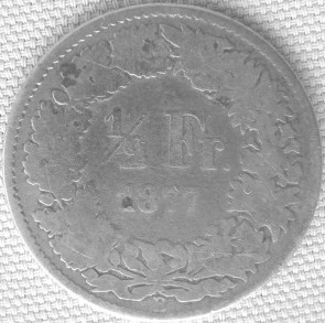 Schweiz 1/2 Franken 1877 B   