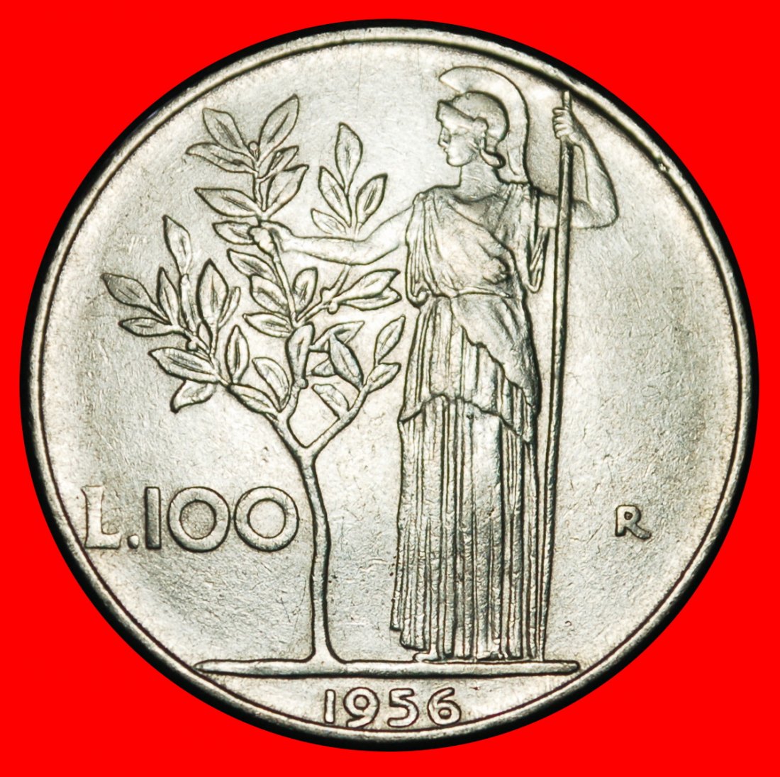  Ⰶ GODDESS MINERVA (1954-1989): ITALY ★ 100 LIRAS 1956R! DISCOVERY COIN!★ LOW START ★ NO RESERVE!   