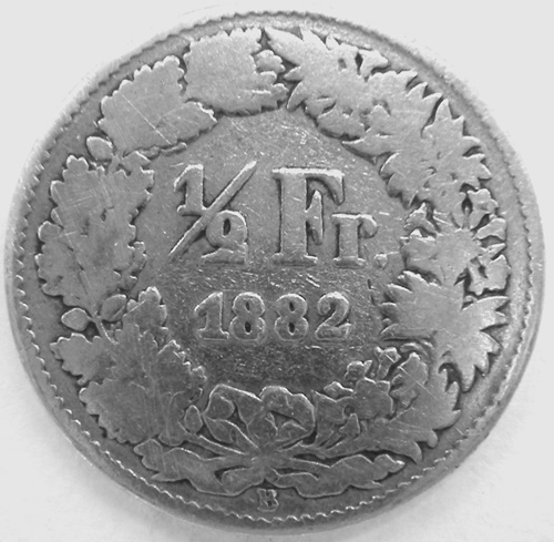  Schweiz 1/2 Franken 1882 B   