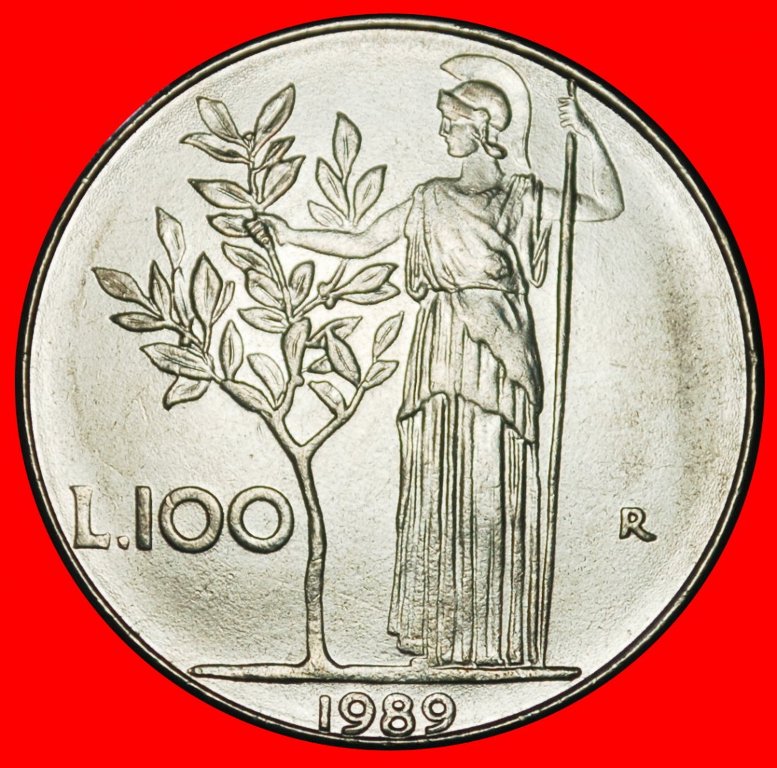  Ⰶ GODDESS MINERVA (1954-1989): ITALY ★ 100 LIRAS 1989R! DISCOVERY COIN!★ LOW START ★ NO RESERVE!   