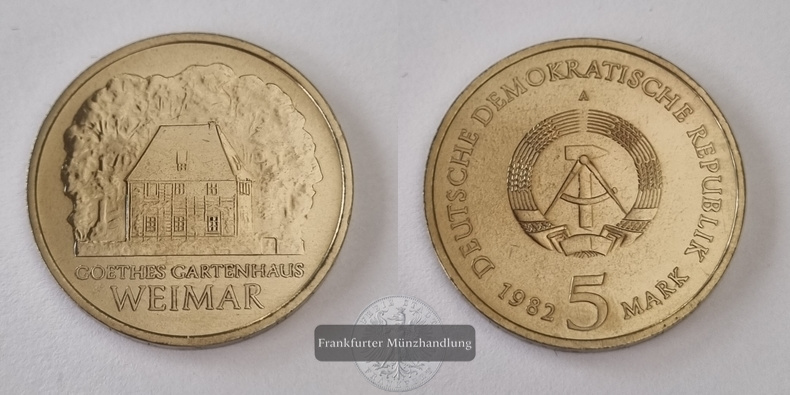  DDR 1982 5 Mark Goethes Gartenhaus Weimar FM-Frankfurt   