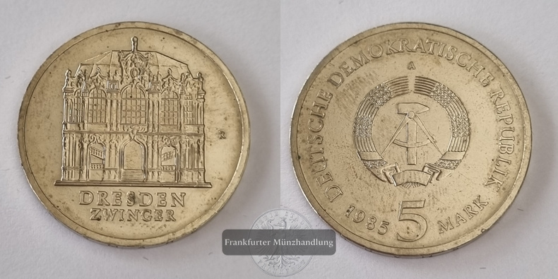  DDR 1985 5 Mark Dresdner Zwinger FM-Frankfurt   