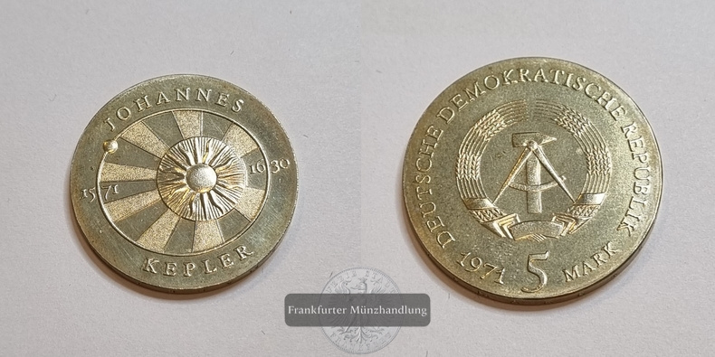  DDR 1971 5 Mark, 400. Geburtstag von Johannes Kepler FM-Frankfurt   