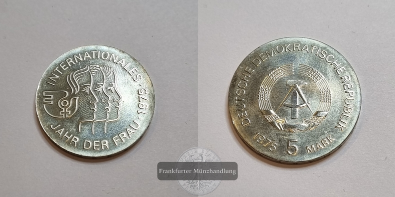  DDR 1975 5 Mark, Internationales Jahr der Frau FM-Frankfurt   