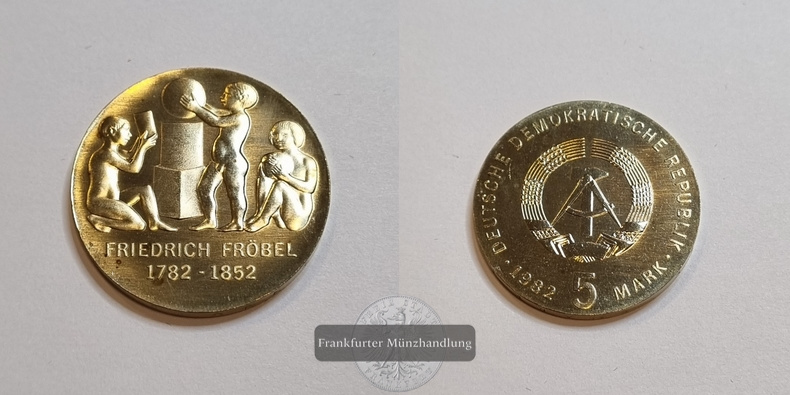  DDR 1982 5 Mark, 200. Geburtstag von Friedrich Wilhelm August Fröbel FM-Frankfurt   