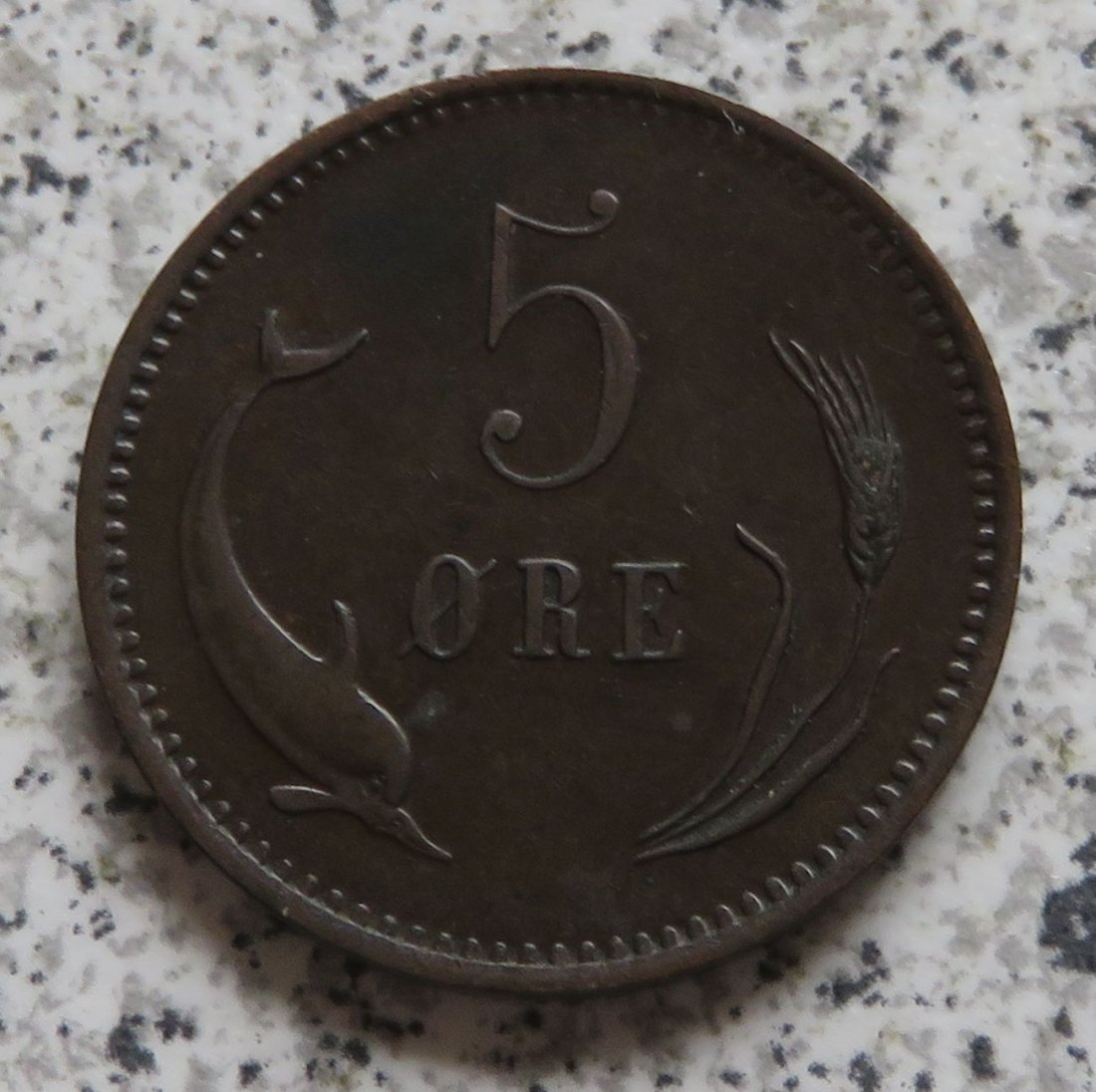  Dänemark 5 Öre 1874, besser   