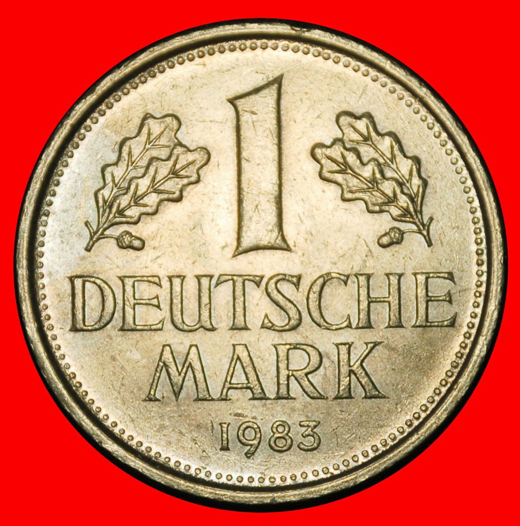 Ⰶ NOT COMMUNIST TYPE (1950-2001): GERMANY ★ 1 MARK 1983D II2+D+r2 BAVARIA!★LOW START★ NO RESERVE!