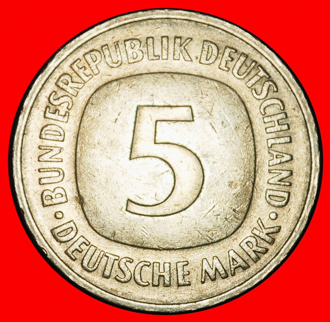 Ⰶ NOT COMMUNIST TYPE (1975-2001): GERMANY ★ 5 MARKS 1975D TV I+A+rD! BAVARIA!★LOW START★ NO RESERVE!
