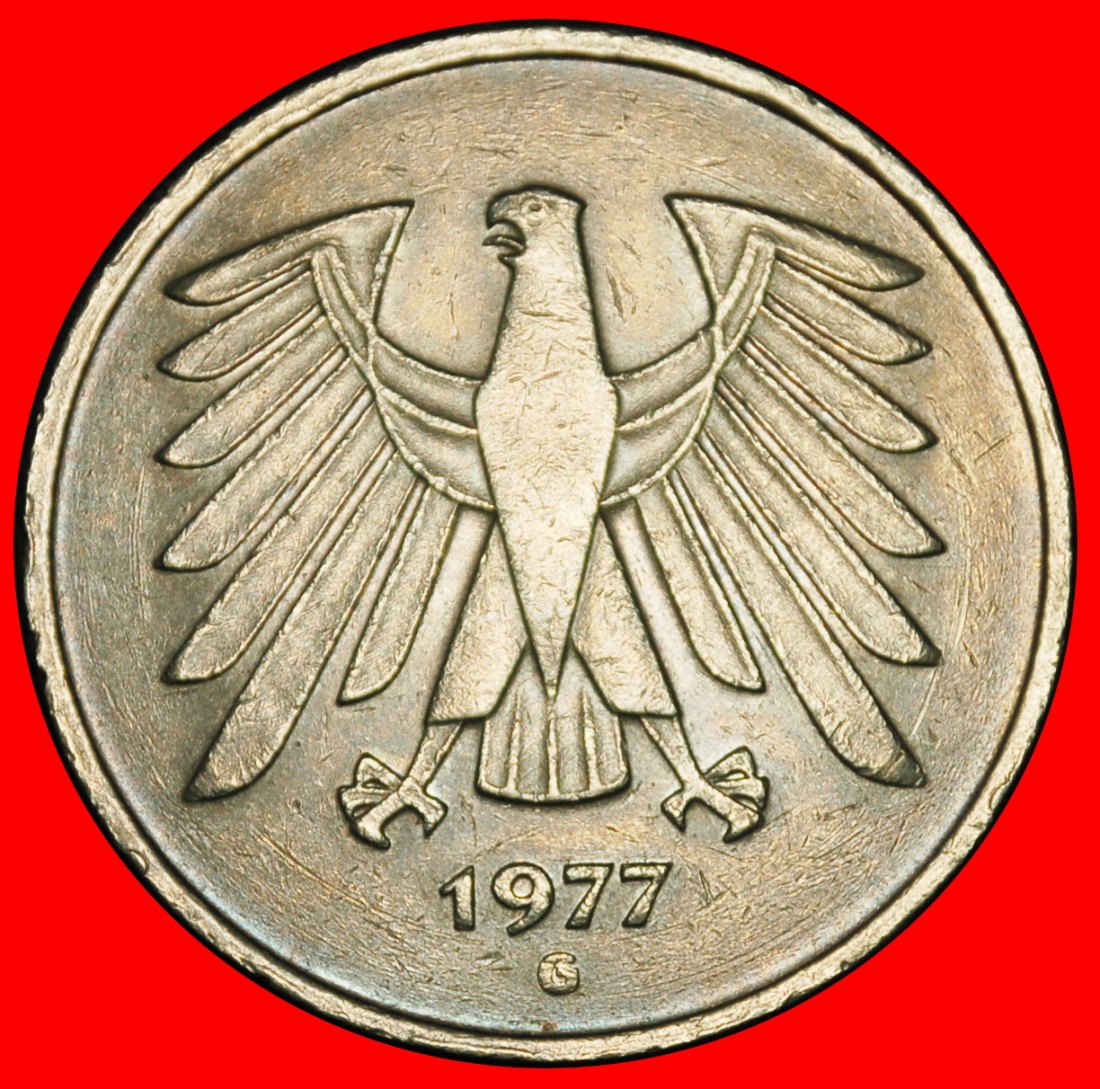  ⰆNICHT KOMMUNISTISCHER (1975-2001):DEUTSCHLAND★5 MARK 1977G I+A+rG★BADEN-WÜRTTEMBERG★OHNE VORBEHALT!   