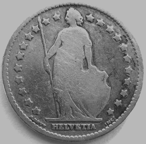  Schweiz 1 Franken 1880 B   