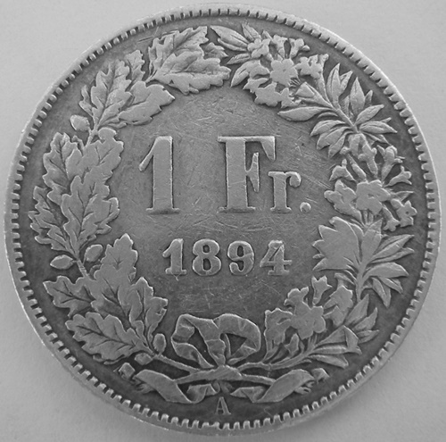  Schweiz 1 Franken 1894 A   
