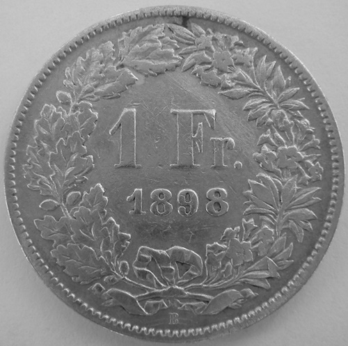  Schweiz 1 Franken 1898 B   