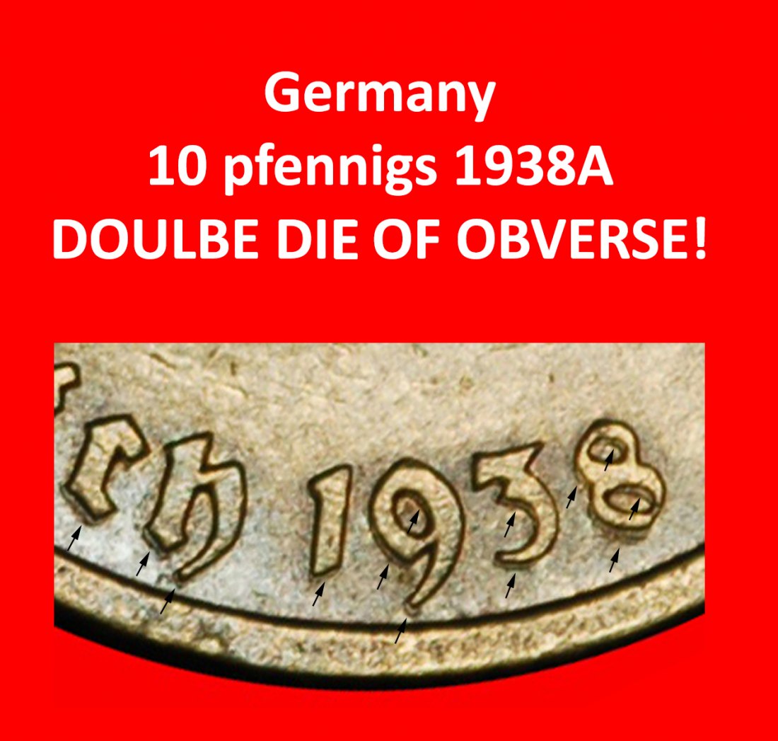 Ⰶ HAKENKREUZ 1936-1939: DEUTSCHLAND ★10 PFENNIG 1938A PREUSSEN! 3. REICH 1933-1945!★OHNE VORBEHALT!