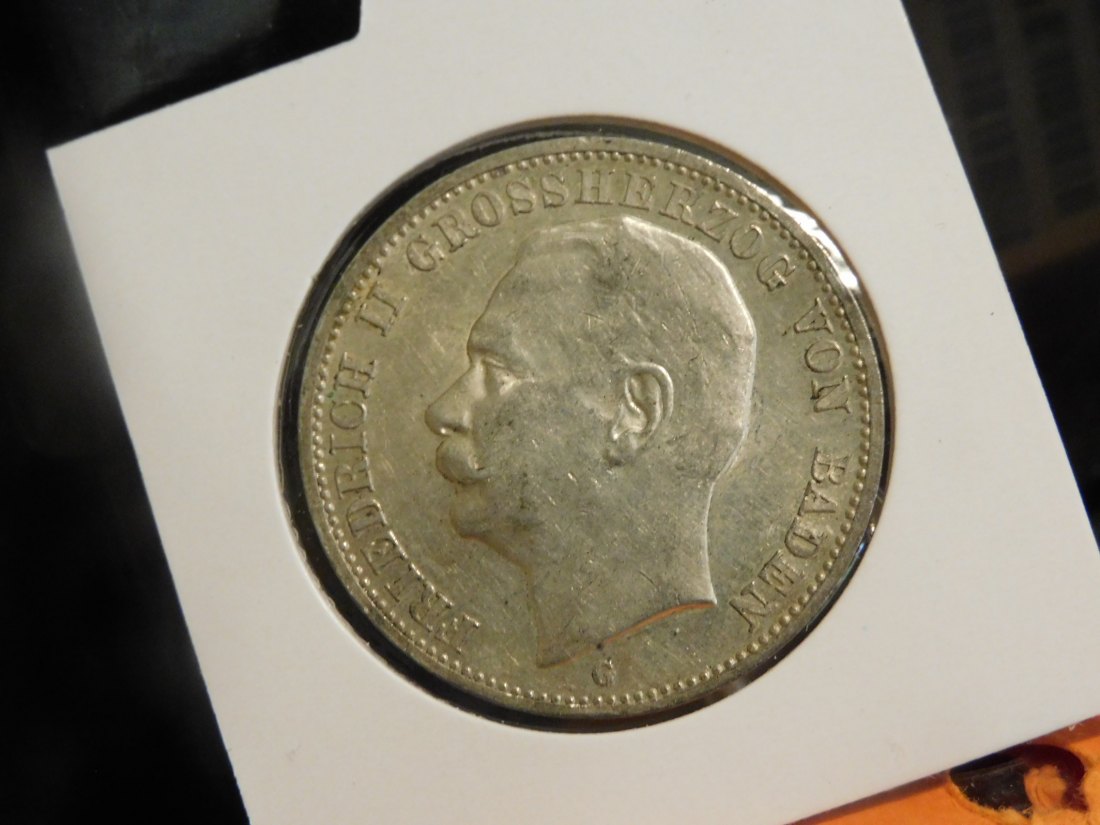 GERMANY 3 MARK 1914 BADEN.GRADE-PLEASE SEE PHOTOS.