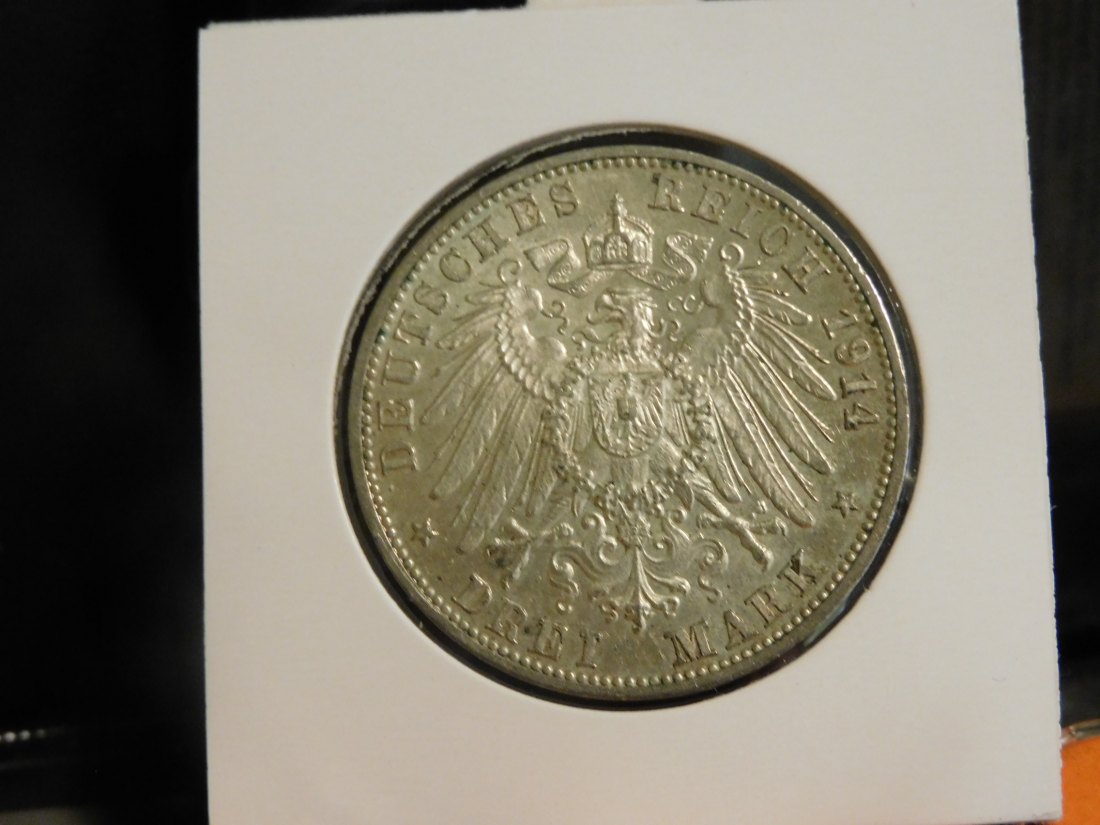  GERMANY 3 MARK 1914 BADEN.GRADE-PLEASE SEE PHOTOS.   