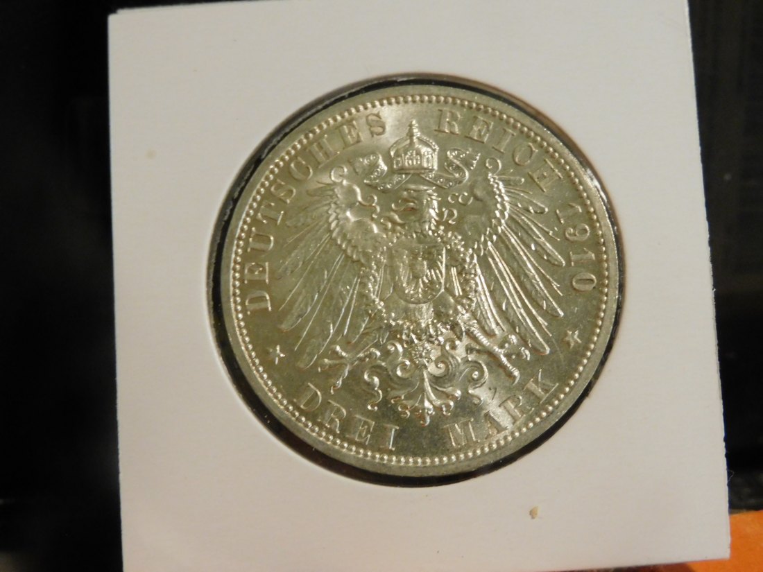  GERMANY 3 MARK 1910 S.W.EISENACH.GRADE-PLEASE SEE PHOTOS.   
