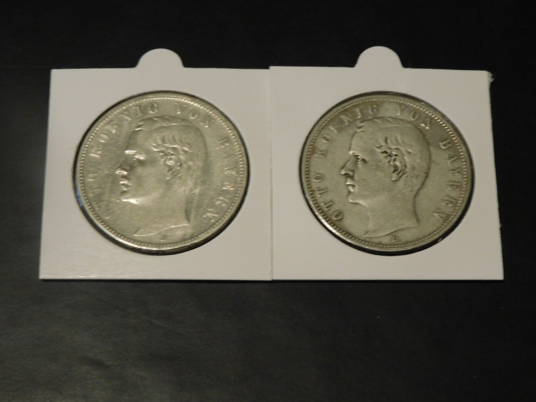 GERMANY 2X 5 MARK 1902-1904 BAVERIA.GRADE-PLEASE SEE PHOTOS.
