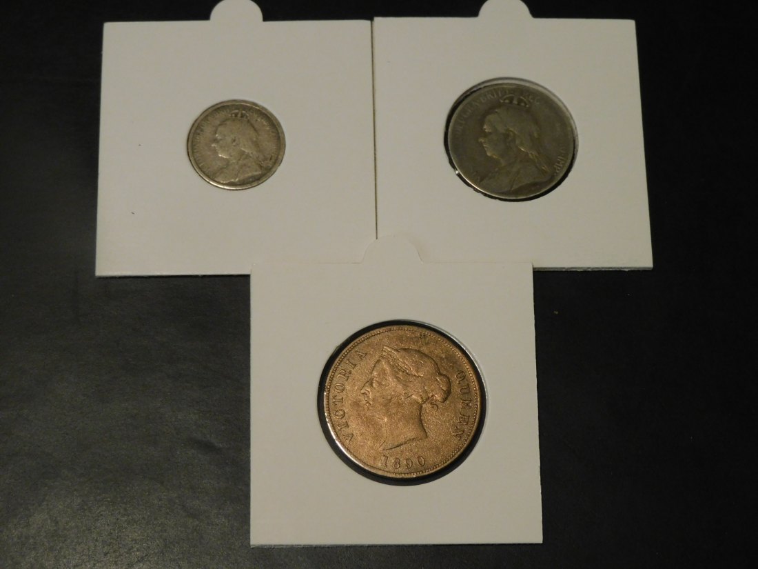 CYPRUS 1/2 PIASTRE 1890- 3 AND 9 PIASTRES 1901.GRADE-PLEASE SEE PHOTOS.