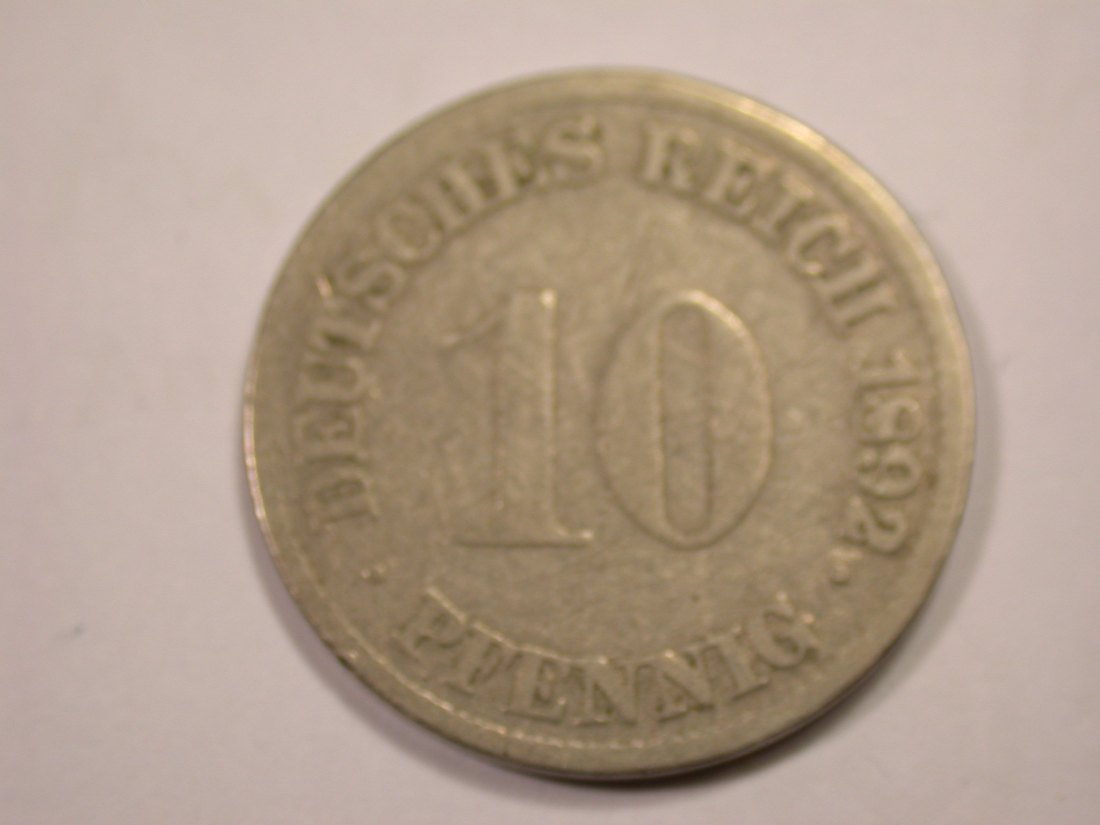 J01 10 Pfennig 1892 G in f.ss R Originalbilder