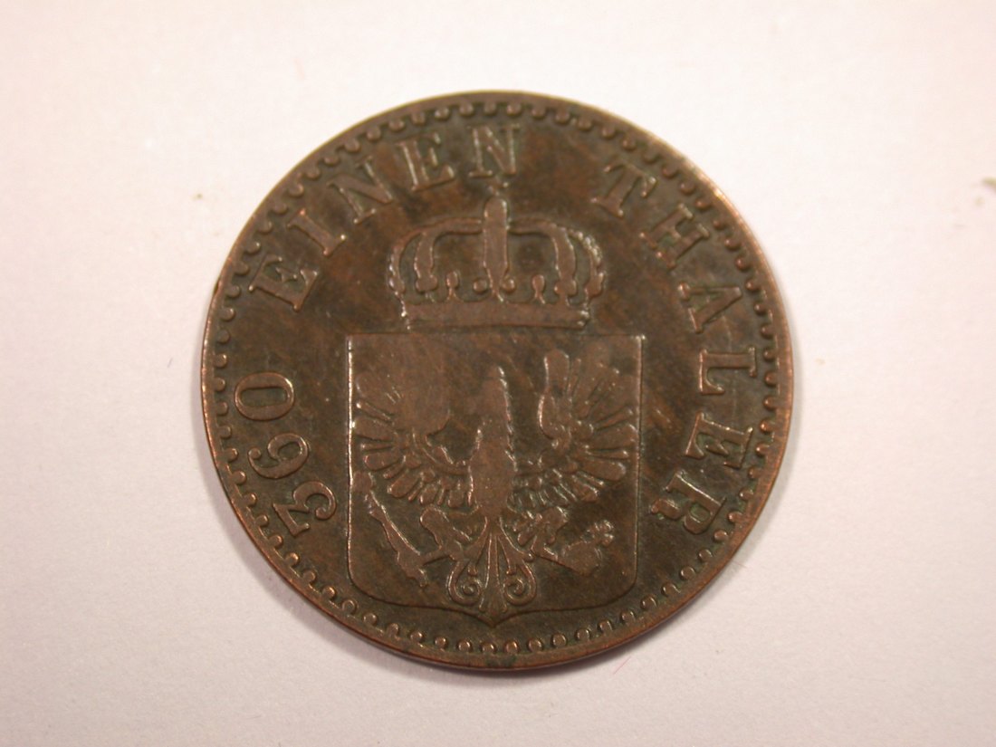 J01 Preussen 1 Pfennig 1858 A in ss  Originalbilder   