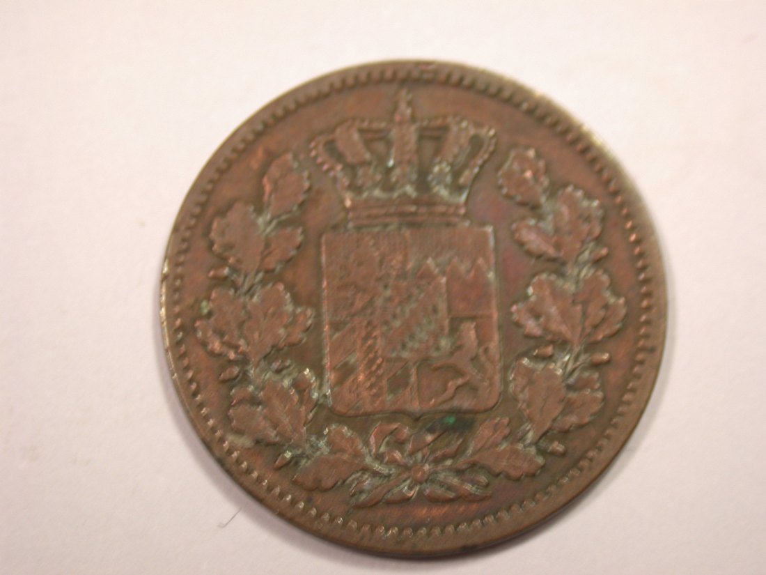  J01 Bayern  2 Pfennig 1864 in ss    Originalbilder   