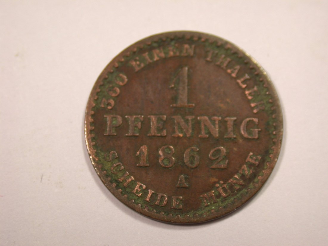 J01 Anhalt 1 Pfennig 1862 in ss Originalbilder