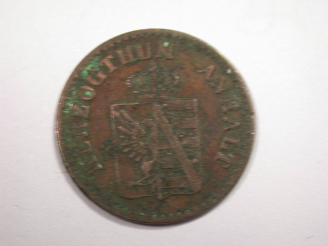  J01  Anhalt  1 Pfennig 1862 in ss    Originalbilder   
