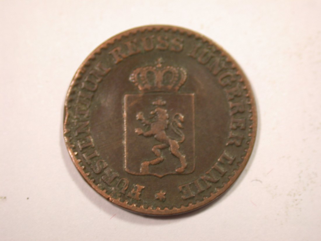  J01  Reuss jüngere Linie  1864 1 Pfennig  gewellt sonst ss    Originalbilder   