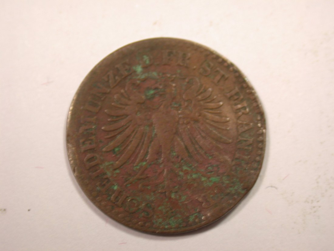 J01  Frankfurt 1 Heller 1863  Verprägung sonst ss    Originalbilder   