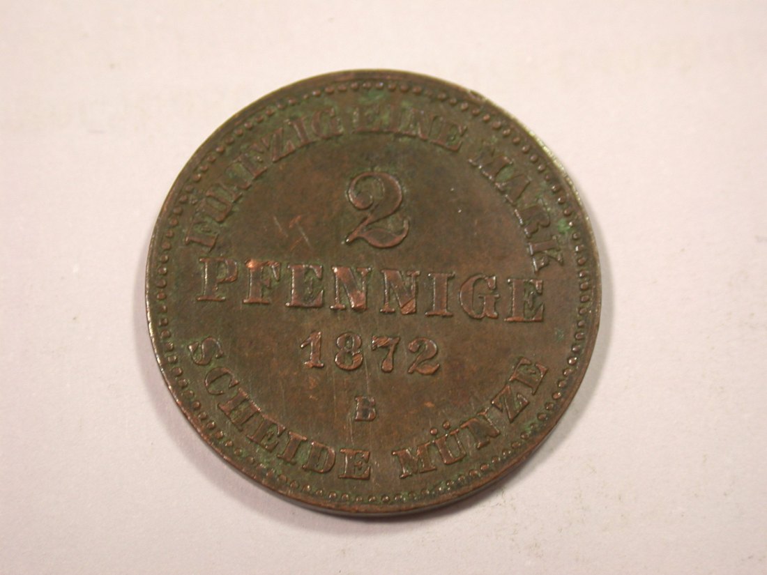  J01  Mecklenburg Schwerin  2 Pfennig 1872 in ss+/ss-vz   Originalbilder   