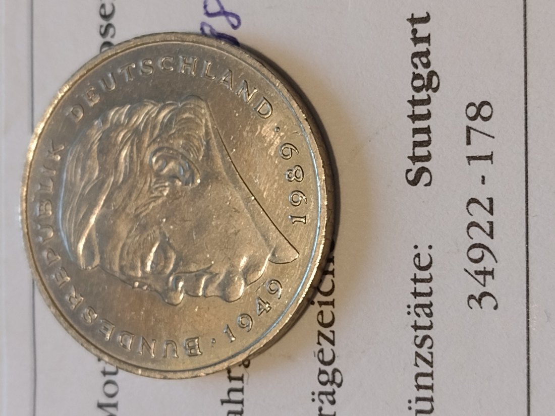  BRD 2 Mark 1989 F Stuttgart, Franz Josef Strauß   