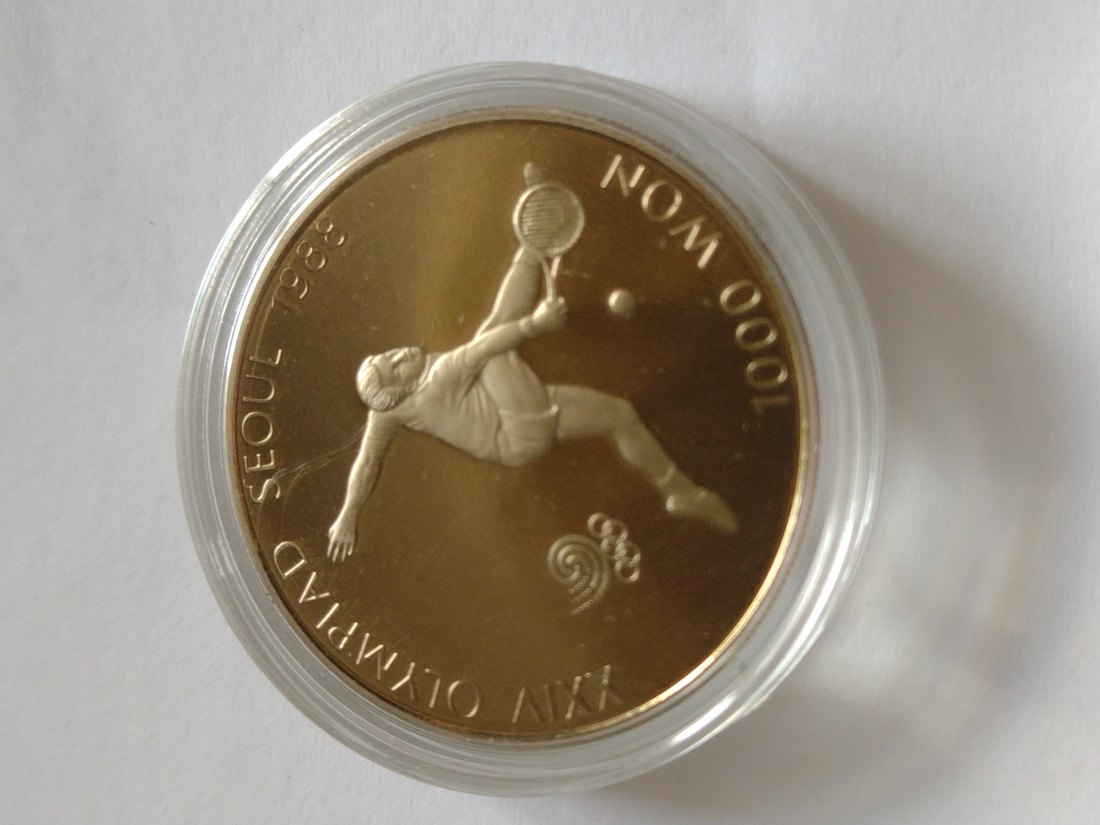  Südkorea, 1000 Won zur Olympiade Tennis 1988,pp   