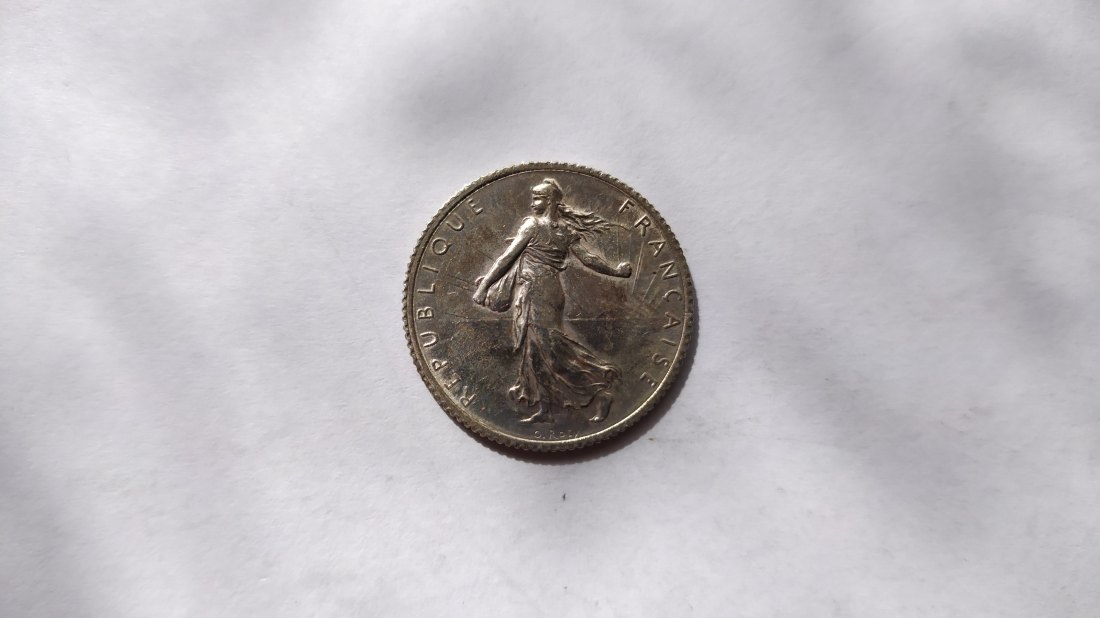 France.1Franc 1916.Silver 835.