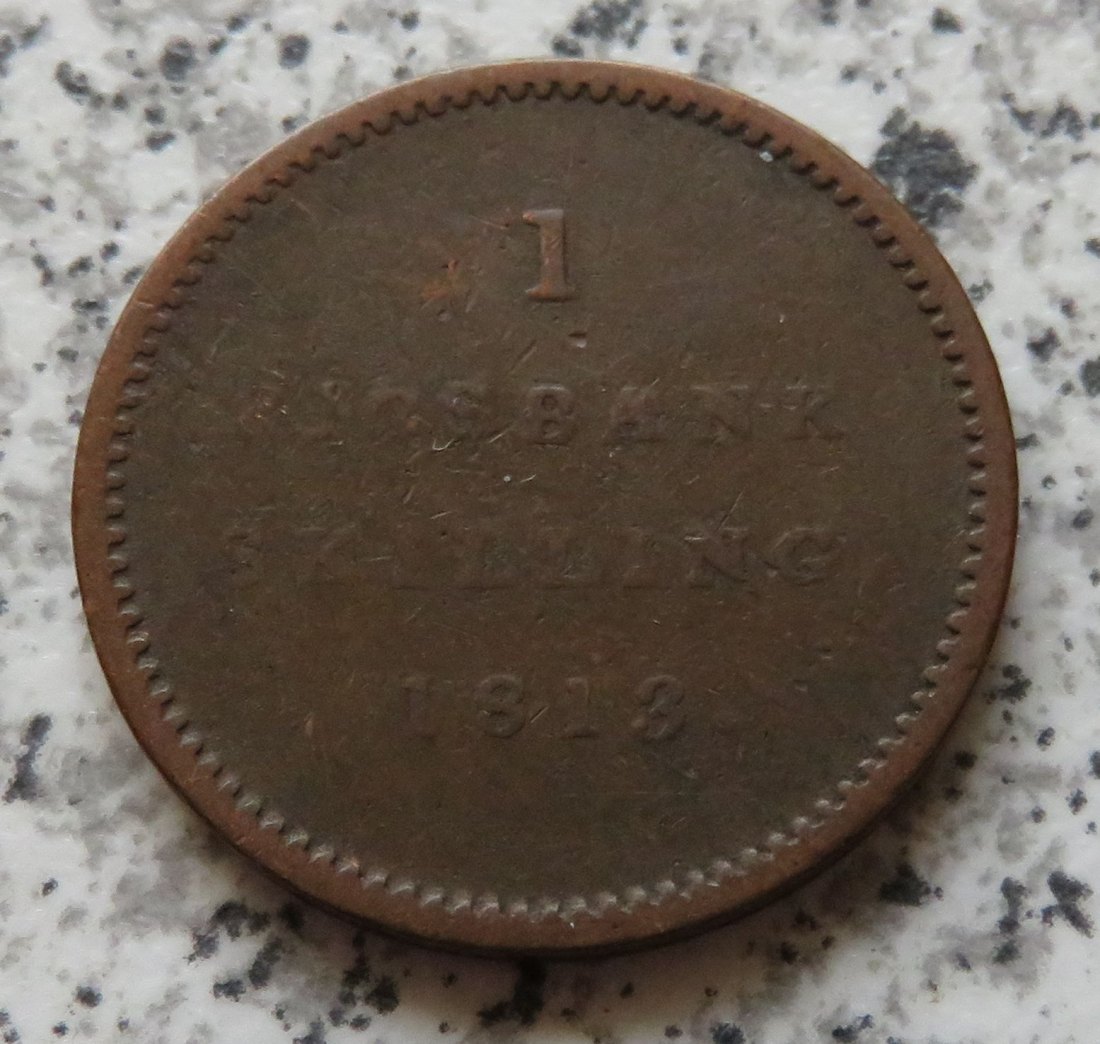  Dänemark 1 Rigsbankskilling 1813, Belegstück   